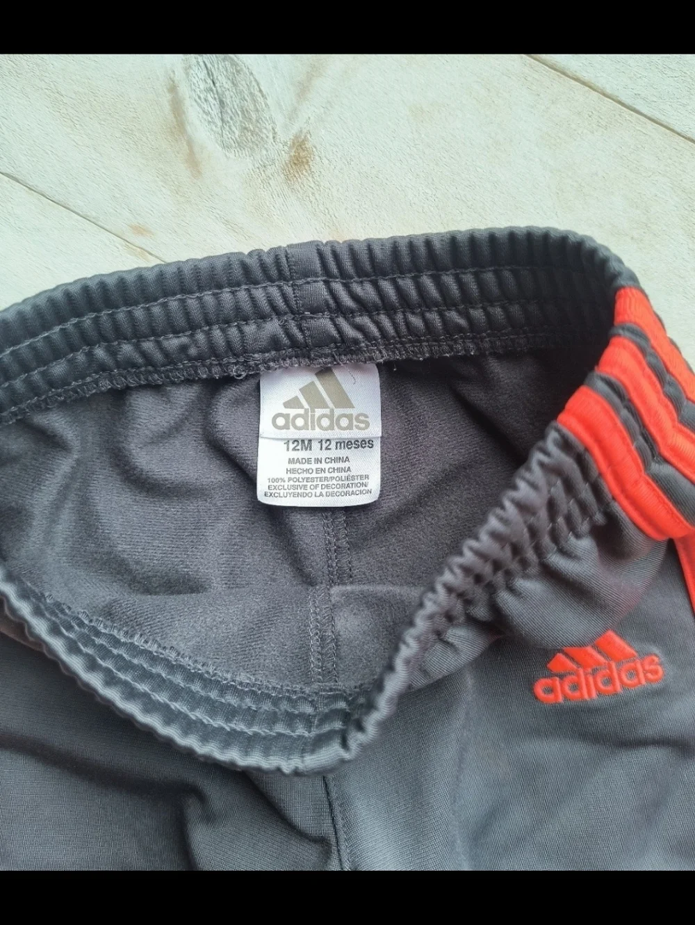 Adidas Boys Activewear Jogging Jacket Pants Outfit Gray Orange Size 12 Months